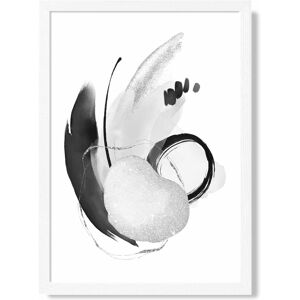 ARTZE Abstract Black & White Watercolour Shapes Framed Print SIZE: A2 with White Frame Size: A4 Black A4 ARTZE Abstract Black & White Watercolour Shapes Framed Print SIZE: A2 with White Frame Size: A4 Black A4