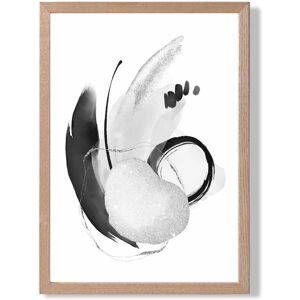 ARTZE Abstract Black & White Watercolour Shapes Framed Print SIZE: A3 with Oak Frame Size: A4 Black A4 ARTZE Abstract Black & White Watercolour Shapes Framed Print SIZE: A3 with Oak Frame Size: A4 Black A4