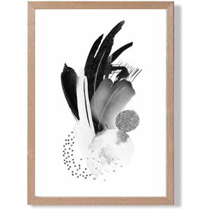 ARTZE Black & White Abstract Watercolour Shapes Framed Print SIZE: A4 with Oak Frame Size: A2 Black A2 ARTZE Black & White Abstract Watercolour Shapes Framed Print SIZE: A4 with Oak Frame Size: A2 Black A2