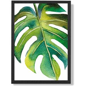 ARTZE Tropical Leaf Abstract Watercolour Botanical Framed Print SIZE: A3 with Black Frame in Green Size: A2 Green A2 ARTZE Tropical Leaf Abstract Watercolour Botanical Framed Print SIZE: A3 with Black Frame in Green Size: A2 Green A2