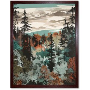 Artery8 Wall Art Print Taiga Boreal Autumnal Colours Forest Landscape Art Framed in Brown Size: W12" x H16" Brown W12" x H16" Artery8 Wall Art Print Taiga Boreal Autumnal Colours Forest Landscape Art Framed in Brown Size: W12" x H16" Brown W12" x H16"