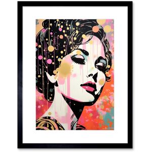 Artery8 Wall Art Print Don't Burst My Bubble Female Glam Aesthetic Portrait Pink Blue Gold Linocut Teen Room Artwork Framed 9X7 Inch Black W7" x H9" Artery8 Wall Art Print Don't Burst My Bubble Female Glam Aesthetic Portrait Pink Blue Gold Linocut Teen Room Artwork Framed 9X7 Inch Black W7" x H9"