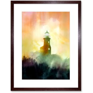 Artery8 Wall Art Print Lighthouse in the Fog Watercolour Painting Soft Atmospheric Light Coastal Landscape Artwork Framed 9X7 Inch Size: W7" x H9" Brown W7" x H9" Artery8 Wall Art Print Lighthouse in the Fog Watercolour Painting Soft Atmospheric Light Coastal Landscape Artwork Framed 9X7 Inch Size: W7" x H9" Brown W7" x H9"