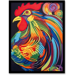 Artery8 Wall Art Print Cockerel Rooster Chicken Hen Neon Colour Feathers Graphic Artwork Vibrant Bold Bright Colourful Painting Art Framed Multicolor W12" x H16" Artery8 Wall Art Print Cockerel Rooster Chicken Hen Neon Colour Feathers Graphic Artwork Vibrant Bold Bright Colourful Painting Art Framed Multicolor W12" x H16"