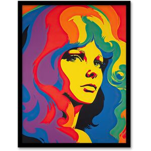 Artery8 Wall Art Print 1960's Retro Portrait Woman Psychedelic Rainbow Colours Vibrant Bold Bright Colourful Painting Art Framed Size: W12" x H16" Multicolor W12" x H16" Artery8 Wall Art Print 1960's Retro Portrait Woman Psychedelic Rainbow Colours Vibrant Bold Bright Colourful Painting Art Framed Size: W12" x H16" Multicolor W12" x H16"
