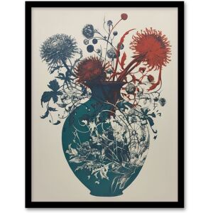 Artery8 Wall Art Print Abstract Thistle Flowers Artistic Linocut Painting Teal Blue Red Scottish Bouquet Nature Colourful Bright Floral Modern Multicolor W12" x H16" Artery8 Wall Art Print Abstract Thistle Flowers Artistic Linocut Painting Teal Blue Red Scottish Bouquet Nature Colourful Bright Floral Modern Multicolor W12" x H16"