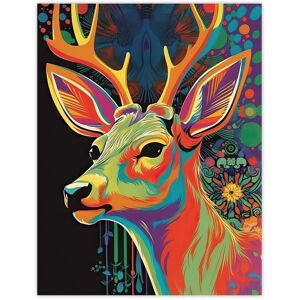 Artery8 Wall Art Print Psychedelic Buck Multicoloured Deer Abstract Painting Vibrant Bold Bright Colourful Painting Poster Size: W12" x H16" Multicolor W12" x H16" Artery8 Wall Art Print Psychedelic Buck Multicoloured Deer Abstract Painting Vibrant Bold Bright Colourful Painting Poster Size: W12" x H16" Multicolor W12" x H16"