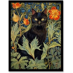 Artery8 Wall Art Print Black Cat In Wildflower Field Stylised Painting Teal Green Orange Floral Animal Portrait Art Framed Size: W12" x H16" Green W12" x H16" Artery8 Wall Art Print Black Cat In Wildflower Field Stylised Painting Teal Green Orange Floral Animal Portrait Art Framed Size: W12" x H16" Green W12" x H16"