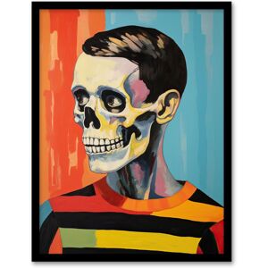 Artery8 I Can Pull Off-These Fashion Stripes By Ryan Ramirez Skeleton Face Portrait Artwork Painting Halloween Art Print Framed Poster Wall Decor Black W12" x H16" Artery8 I Can Pull Off-These Fashion Stripes By Ryan Ramirez Skeleton Face Portrait Artwork Painting Halloween Art Print Framed Poster Wall Decor Black W12" x H16"