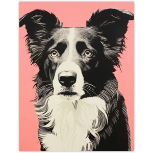 Artery8 Wall Art Print Border Collie Dog Pastel Tone Duotone Screen Black White & Peach Pink Risograph Artwork Spot Block Colour Duotone Retro Riso Multicolor W12" x H16" Artery8 Wall Art Print Border Collie Dog Pastel Tone Duotone Screen Black White & Peach Pink Risograph Artwork Spot Block Colour Duotone Retro Riso Multicolor W12" x H16"