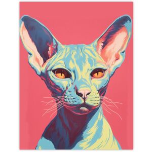 Artery8 Sphynx Cat Screen Print Pink Blue Coral Teal Risograph Artwork Spot Block Colour Duotone Retro Riso Interior Design Unframed Wall Art Print Multicolor W12" x H16" Artery8 Sphynx Cat Screen Print Pink Blue Coral Teal Risograph Artwork Spot Block Colour Duotone Retro Riso Interior Design Unframed Wall Art Print Multicolor W12" x H16"