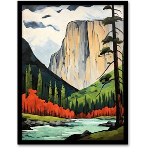 Artery8 El Capitan Autumn Colours Artwork Striking Landmark In Yosemite National Park Art Print Framed Poster Wall Decor in Black Size: W12" x H16" Black W12" x H16" Artery8 El Capitan Autumn Colours Artwork Striking Landmark In Yosemite National Park Art Print Framed Poster Wall Decor in Black Size: W12" x H16" Black W12" x H16"
