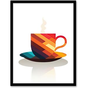 Artery8 Bold Modern Kitchen Art Coffee Cup Geometric 2D Graphic Design Minimalist Art Print Framed Poster Wall Decor in Black Size: W12" x H16" Black W12" x H16" Artery8 Bold Modern Kitchen Art Coffee Cup Geometric 2D Graphic Design Minimalist Art Print Framed Poster Wall Decor in Black Size: W12" x H16" Black W12" x H16"