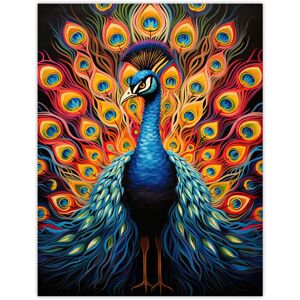 Artery8 Peacock Bird With Bright Vivid Feathers Yellow Red Blue Bold Portrait Artwork Unframed Wall Art Print Poster Home Decor Premium Multicolor W12" x H16" Artery8 Peacock Bird With Bright Vivid Feathers Yellow Red Blue Bold Portrait Artwork Unframed Wall Art Print Poster Home Decor Premium Multicolor W12" x H16"