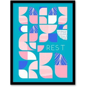 Wee Blue Coo Wall Art Print Chill Pattern Rest Quote Affirmation Calm Teal Spa Art Framed in Blue Size: W12" x H16" Blue W12" x H16" Wee Blue Coo Wall Art Print Chill Pattern Rest Quote Affirmation Calm Teal Spa Art Framed in Blue Size: W12" x H16" Blue W12" x H16"