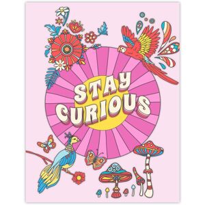 Wee Blue Coo Wall Art Print Stay Curious Quote Affirmations Colourful Kids Room Poster in Pink Size: W12" x H16" Pink W12" x H16" Wee Blue Coo Wall Art Print Stay Curious Quote Affirmations Colourful Kids Room Poster in Pink Size: W12" x H16" Pink W12" x H16"