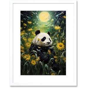 Artery8 Wall Art Print Midsummer Night's Panda Dream Oil Painting Panda Bear in a Full Moon Sunflower Field Landscape Kids Bedroom Artwork Framed 9X7 White W7" x H9" Artery8 Wall Art Print Midsummer Night's Panda Dream Oil Painting Panda Bear in a Full Moon Sunflower Field Landscape Kids Bedroom Artwork Framed 9X7 White W7" x H9"