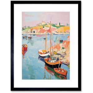Artery8 Wall Art Print Boats in Harbour Fishing Village Coastal Landscape Colourful Abstract Watercolour Painting Artwork Framed 9X7 Inch Black W7" x H9" Artery8 Wall Art Print Boats in Harbour Fishing Village Coastal Landscape Colourful Abstract Watercolour Painting Artwork Framed 9X7 Inch Black W7" x H9"