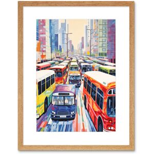 Artery8 Wall Art Print The Bus Lane by Adrienne Finch Busy Cityscape Traffic Artwork London New York LA Artwork Framed 9X7 Inch Size: W7" x H9" Beige W7" x H9" Artery8 Wall Art Print The Bus Lane by Adrienne Finch Busy Cityscape Traffic Artwork London New York LA Artwork Framed 9X7 Inch Size: W7" x H9" Beige W7" x H9"
