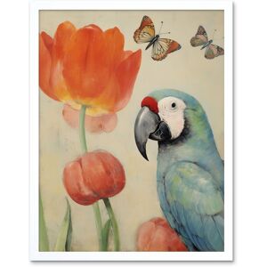 Artery8 Wall Art Print Parrot & Tulips Flowers Butterflies Pastel Colour Artwork Floral Spring Oil Painting Art Framed in White Size: W12" x H16" White W12" x H16" Artery8 Wall Art Print Parrot & Tulips Flowers Butterflies Pastel Colour Artwork Floral Spring Oil Painting Art Framed in White Size: W12" x H16" White W12" x H16"