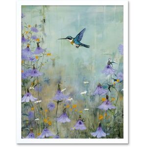 Artery8 Wall Art Print Bluebell Hummingbird Pastel Painting Nectar Flowers Field Oil Painting Colour Artwork Art Framed in White Size: W12" x H16" White W12" x H16" Artery8 Wall Art Print Bluebell Hummingbird Pastel Painting Nectar Flowers Field Oil Painting Colour Artwork Art Framed in White Size: W12" x H16" White W12" x H16"