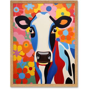 Artery8 Wall Art Print Colourful Cow Bright Bold Floral Portrait Acrylic Painting Vibrant Folk Art Flower Artwork Friesian Kids Bedroom Art Framed Light Oak W12" x H16" Artery8 Wall Art Print Colourful Cow Bright Bold Floral Portrait Acrylic Painting Vibrant Folk Art Flower Artwork Friesian Kids Bedroom Art Framed Light Oak W12" x H16"