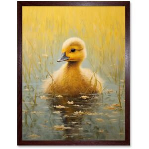 Artery8 Wall Art Print Cute Yellow Ducking in Countryside Pond Oil Painting Kids Bedroom Baby Duck Bright Artwork Art Framed Size: W12" x H16" Brown W12" x H16" Artery8 Wall Art Print Cute Yellow Ducking in Countryside Pond Oil Painting Kids Bedroom Baby Duck Bright Artwork Art Framed Size: W12" x H16" Brown W12" x H16"