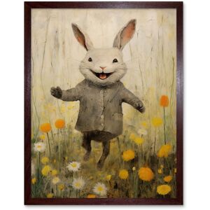 Artery8 Wall Art Print Raincoat Rabbit Happy Bunny Flower Meadow Kids Girls Bedroom Nursery Artwork Art Framed in Brown Size: W12" x H16" Brown W12" x H16" Artery8 Wall Art Print Raincoat Rabbit Happy Bunny Flower Meadow Kids Girls Bedroom Nursery Artwork Art Framed in Brown Size: W12" x H16" Brown W12" x H16"