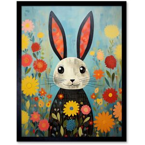 Artery8 Wall Art Print Funny Bunny Modern Floral Rabbit Animal Artwork for Kids Bedroom or Baby Nursery Art Framed in Black Size: W12" x H16" Black W12" x H16" Artery8 Wall Art Print Funny Bunny Modern Floral Rabbit Animal Artwork for Kids Bedroom or Baby Nursery Art Framed in Black Size: W12" x H16" Black W12" x H16"