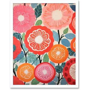 Artery8 Wall Art Print Pomegranate Tree Flowers in Bloom Mediterranean Bright Floral Abstract Artwork Art Framed in White Size: W12" x H16" White W12" x H16" Artery8 Wall Art Print Pomegranate Tree Flowers in Bloom Mediterranean Bright Floral Abstract Artwork Art Framed in White Size: W12" x H16" White W12" x H16"