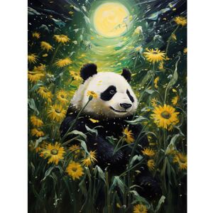 Artery8 Wall Art Print Midsummer Night's Panda Dream Oil Painting Panda Bear in a Full Moon Sunflower Field Landscape Kids Bedroom Poster Green W12" x H16" Artery8 Wall Art Print Midsummer Night's Panda Dream Oil Painting Panda Bear in a Full Moon Sunflower Field Landscape Kids Bedroom Poster Green W12" x H16"