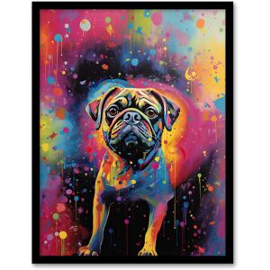 Artery8 Wall Art Print Pug Dog Lover Gift Pet Portrait Colourful Neon Artwork Painting Art Framed Size: W12" x H16" Multicolor W12" x H16" Artery8 Wall Art Print Pug Dog Lover Gift Pet Portrait Colourful Neon Artwork Painting Art Framed Size: W12" x H16" Multicolor W12" x H16"