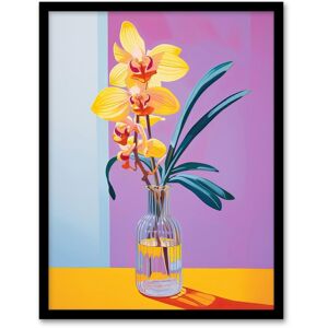 Wee Blue Coo Wall Art Print Optimistic Orchids Oil Painting Orange Teal Purple Blooms in Glass Vase Detailed Floral Art Framed Size: W12" x H16" Purple W12" x H16" Wee Blue Coo Wall Art Print Optimistic Orchids Oil Painting Orange Teal Purple Blooms in Glass Vase Detailed Floral Art Framed Size: W12" x H16" Purple W12" x H16"