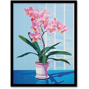 Wee Blue Coo Wall Art Print Outstanding Orchids Oil Painting Blue Green Pink Potted Plant in Bloom Stylised Floral Art Framed Size: W12" x H16" Blue W12" x H16" Wee Blue Coo Wall Art Print Outstanding Orchids Oil Painting Blue Green Pink Potted Plant in Bloom Stylised Floral Art Framed Size: W12" x H16" Blue W12" x H16"