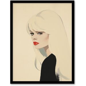 Wee Blue Coo Wall Art Print Serious Side Eye Retro Female Beauty Portrait in Alabaster Red & Black Art Framed in Beige Size: W12" x H16" Beige W12" x H16" Wee Blue Coo Wall Art Print Serious Side Eye Retro Female Beauty Portrait in Alabaster Red & Black Art Framed in Beige Size: W12" x H16" Beige W12" x H16"