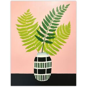 Wee Blue Coo Wall Art Print Fern in Vase Baby Pink Green Plant Fronds Oil Painting Poster Size: W12" x H16" Green W12" x H16" Wee Blue Coo Wall Art Print Fern in Vase Baby Pink Green Plant Fronds Oil Painting Poster Size: W12" x H16" Green W12" x H16"