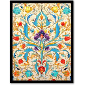 Artery8 Wall Art Print Vibrant Arabesque Flower Design Purple Orange Blue Ornate Symmetrical Floral Pattern Artwork Framed Size: W12" x H16" Multicolor W12" x H16" Artery8 Wall Art Print Vibrant Arabesque Flower Design Purple Orange Blue Ornate Symmetrical Floral Pattern Artwork Framed Size: W12" x H16" Multicolor W12" x H16"