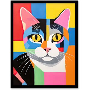 Artery8 Wall Art Print Abstract Tabby Cat Oil Painting Vibrant Geometric Fun Pet Portrait Artwork Framed Size: W12" x H16" Multicolor W12" x H16" Artery8 Wall Art Print Abstract Tabby Cat Oil Painting Vibrant Geometric Fun Pet Portrait Artwork Framed Size: W12" x H16" Multicolor W12" x H16"