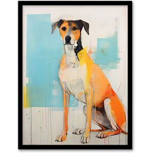 Artery8 Wall Art Print My Best Friend Cute Dog Portrait Orange Blue Bright Contemporary Oil Painting Artwork Framed Size: W12" x H16" Multicolor W12" x H16" Artery8 Wall Art Print My Best Friend Cute Dog Portrait Orange Blue Bright Contemporary Oil Painting Artwork Framed Size: W12" x H16" Multicolor W12" x H16"