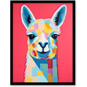 Artery8 Wall Art Print Pink Drama Llama Colourful Graphic Painting Quirky Animal Portrait with Geometric Patterns Artwork Framed Size: W12" x H16" Pink W12" x H16" Artery8 Wall Art Print Pink Drama Llama Colourful Graphic Painting Quirky Animal Portrait with Geometric Patterns Artwork Framed Size: W12" x H16" Pink W12" x H16"