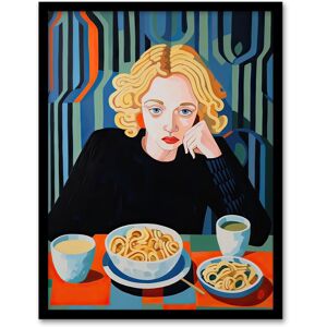 Artery8 Wall Art Print Dinner For One Colourful Oil Painting Portrait of Woman Eating Noodles in a Japanese Restaurant Artwork Framed Multicolor W12" x H16" Artery8 Wall Art Print Dinner For One Colourful Oil Painting Portrait of Woman Eating Noodles in a Japanese Restaurant Artwork Framed Multicolor W12" x H16"