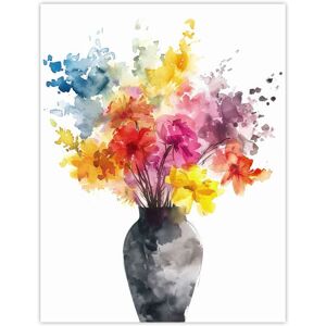 Artery8 Wall Art Print Flower Bouquet in Vase Abstract Watercolour Poster Size: W12" x H16" Multicolor W12" x H16" Artery8 Wall Art Print Flower Bouquet in Vase Abstract Watercolour Poster Size: W12" x H16" Multicolor W12" x H16"