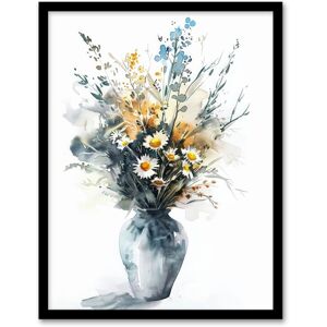 Artery8 Wall Art Print Wildflower Bouquet in Vase Watercolour Painting Art Framed Poster in Black Size: W12" x H16" Black W12" x H16" Artery8 Wall Art Print Wildflower Bouquet in Vase Watercolour Painting Art Framed Poster in Black Size: W12" x H16" Black W12" x H16"