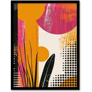 Artery8 Wall Art Print Abstract Grunge Boho Orange Pink Pattern Design Art Framed Poster in Black Size: W12" x H16" Black W12" x H16" Artery8 Wall Art Print Abstract Grunge Boho Orange Pink Pattern Design Art Framed Poster in Black Size: W12" x H16" Black W12" x H16"