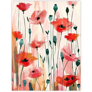 Artery8 Wall Art Print Poppy Flowers Pink Red Abstract Floral Painting Poster Size: W12" x H16" Pink W12" x H16" Artery8 Wall Art Print Poppy Flowers Pink Red Abstract Floral Painting Poster Size: W12" x H16" Pink W12" x H16"