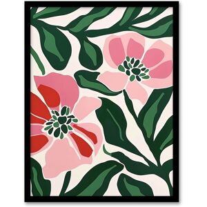 Artery8 Wall Art Print Abstract Flower Pattern Pink Green Bloom Detail Art Framed Poster in Black Size: W12" x H16" Black W12" x H16" Artery8 Wall Art Print Abstract Flower Pattern Pink Green Bloom Detail Art Framed Poster in Black Size: W12" x H16" Black W12" x H16"