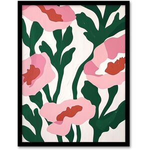 Artery8 Wall Art Print Abstract Flower Blooms Pink Green Bright Painting Art Framed Poster in Black Size: W12" x H16" Black W12" x H16" Artery8 Wall Art Print Abstract Flower Blooms Pink Green Bright Painting Art Framed Poster in Black Size: W12" x H16" Black W12" x H16"