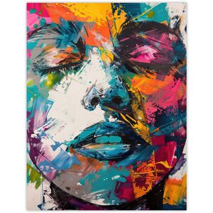 Artery8 Woman Face Colourful Portrait Oil Painting Wall Art Print Size: W12" x H16" Multicolor W12" x H16" Artery8 Woman Face Colourful Portrait Oil Painting Wall Art Print Size: W12" x H16" Multicolor W12" x H16"