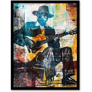 Artery8 Blues Music Guitar Player Upcycle Painting Framed Art Print Size: W12" x H16" Multicolor W12" x H16" Artery8 Blues Music Guitar Player Upcycle Painting Framed Art Print Size: W12" x H16" Multicolor W12" x H16"