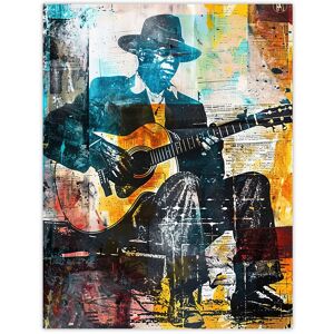 Artery8 Blues Music Guitar Player Upcycle Painting Wall Art Print Size: W12" x H16" Multicolor W12" x H16" Artery8 Blues Music Guitar Player Upcycle Painting Wall Art Print Size: W12" x H16" Multicolor W12" x H16"